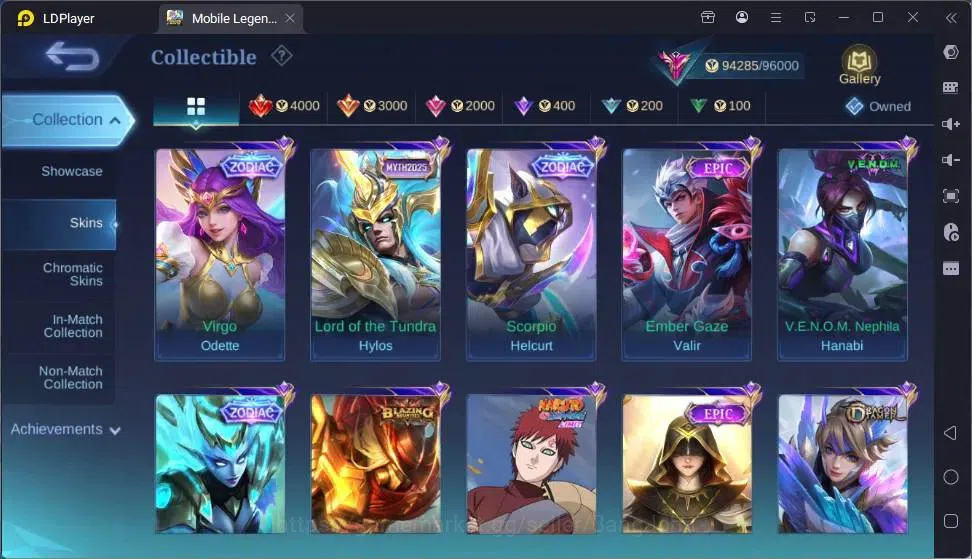 Mobile Legends: Bang Bang Accounts Global|Hero 132|Skin 360|Exalted|Collab Thamuz,Lin image 8