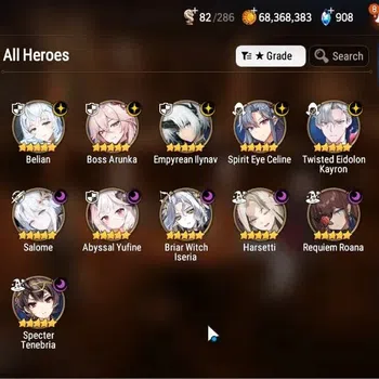 Epic Seven Accounts Limited Hero Global Unverif|11ML (BArunka, Salome, Abyss Yufine, EM Ilynav, SP Celine)|Bless+PoH+Theater