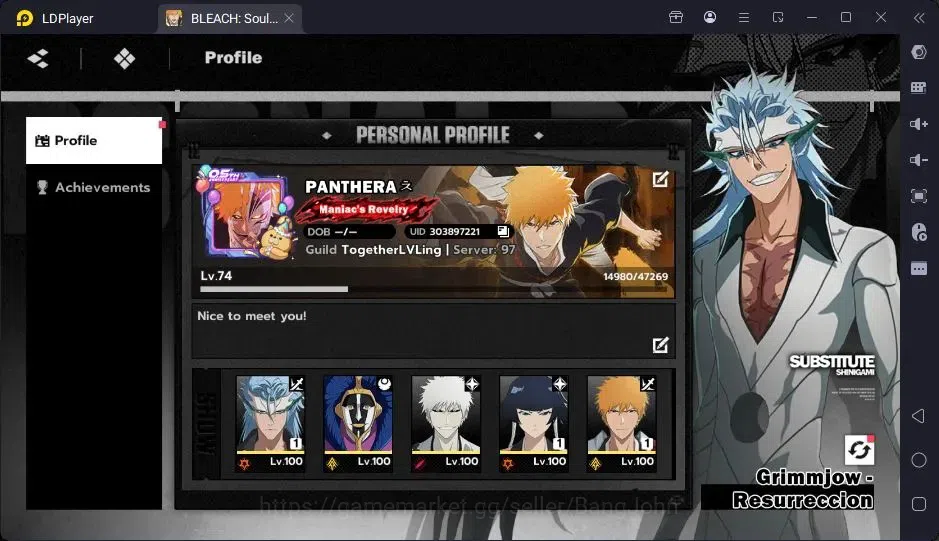 BLEACH: Soul Resonance Accounts Nuverse SEA|Lv.74|12 SSR 10 Sign (ByakuyaB1,TosenB1,UruharaB2,Ichigo 1