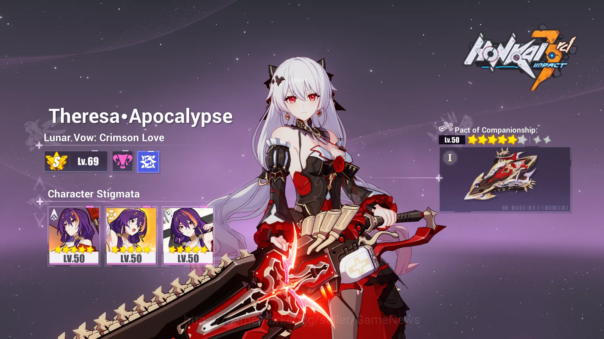 Honkai Impact 3rd Accounts SEA Lv 70|1 Fullset (Theresa Lunar Vow CL 4/4),Kia image 16