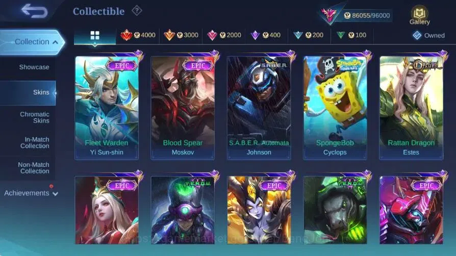 Mobile Legends: Bang Bang Accounts Global|Skin 356|Exalted|Legend Franco|Collector Na image 10