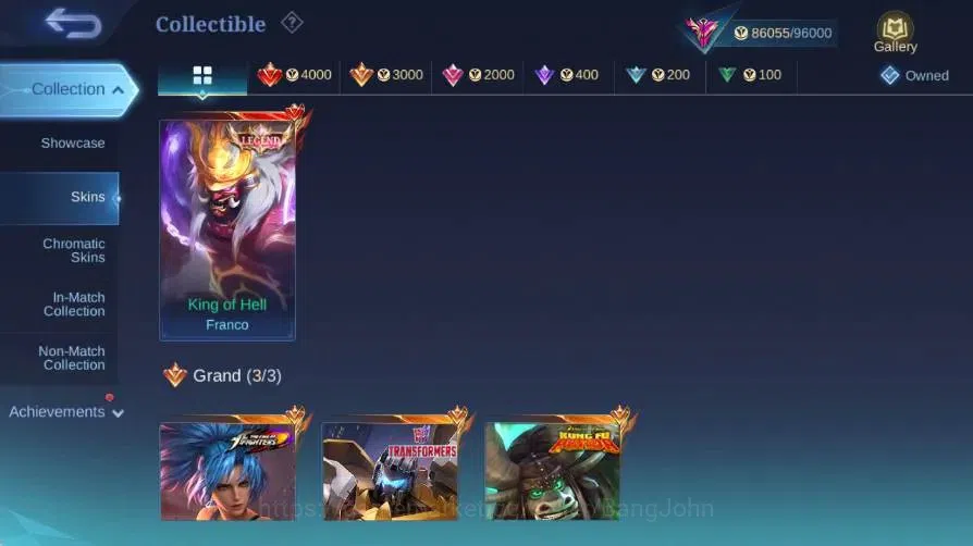 Mobile Legends: Bang Bang Accounts Global|Skin 356|Exalted|Legend Franco|Collector Na image 16