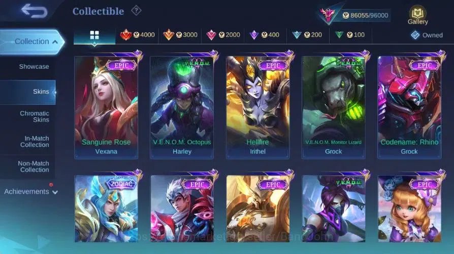 Mobile Legends: Bang Bang Accounts Global|Skin 356|Exalted|Legend Franco|Collector Na image 9