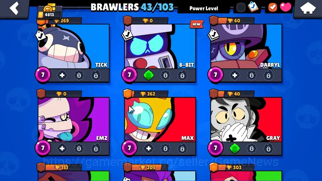 Brawl Stars Accounts 4813 Trophy|43 Brawlers 1 Max [StarrNova]|7K Bling image 9