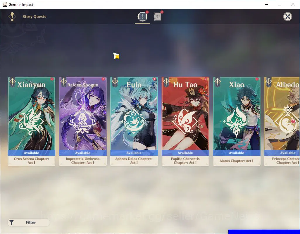 Genshin Impact Accounts Mid Game ASIA|AR 42|3 Limited +19(4*Character)|[Furina,Flins,Sigewinne],Mizuki|MC Male|Take 11