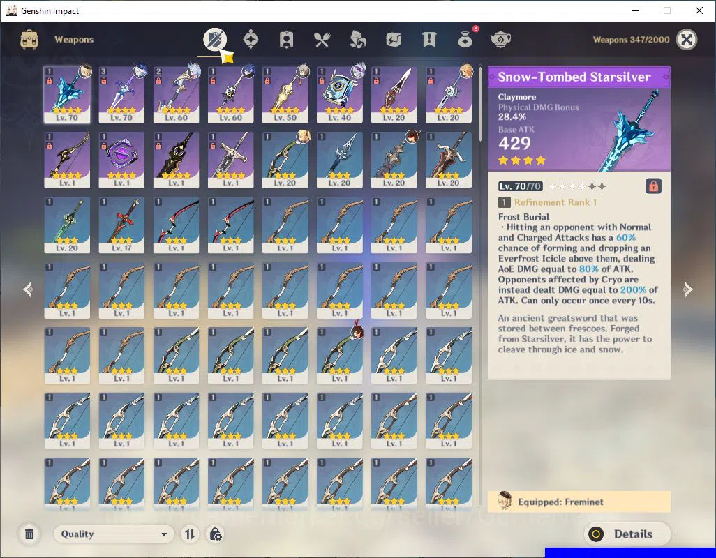 Genshin Impact Accounts Mid Game ASIA|AR 42|3 Limited +19(4*Character)|[Furina,Flins,Sigewinne],Mizuki|MC Male|Take 4