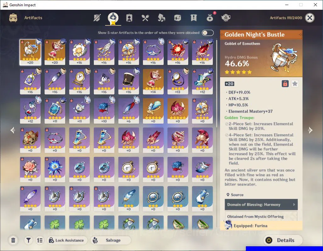 Genshin Impact Accounts Mid Game ASIA|AR 42|3 Limited +19(4*Character)|[Furina,Flins,Sigewinne],Mizuki|MC Male|Take 5