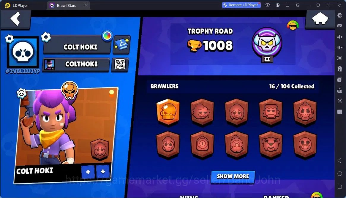 Brawl Stars Accounts Global | 4 Max WithoutHypercharge(Emz,Frank,Edgar,Sam)|1008Thropy|17Brawler|3470 Bling|5 Gems 2
