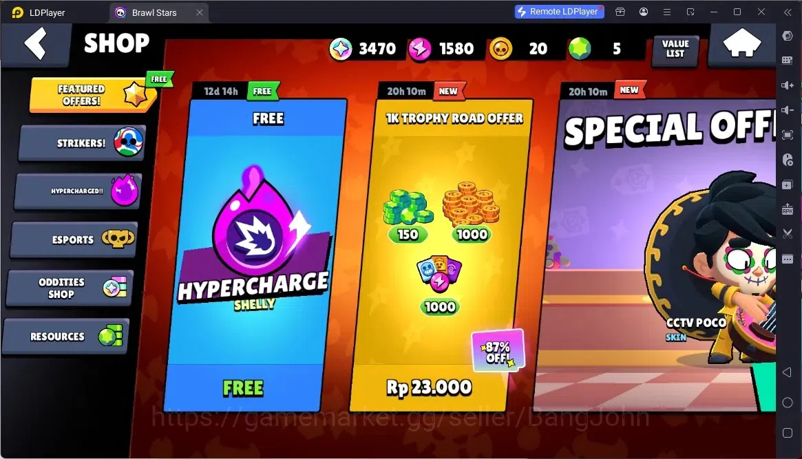 Brawl Stars Accounts Global | 4 Max WithoutHypercharge(Emz,Frank,Edgar,Sam)|1008Thropy|17Brawler|3470 Bling|5 Gems 4