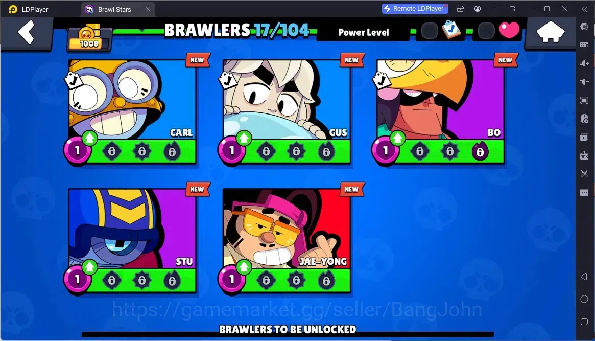 Brawl Stars Accounts Global | 4 Max WithoutHypercharge(Emz,Frank,Edgar,Sam)|1008Thropy|17Brawler|3470 Bling|5 Gems 7