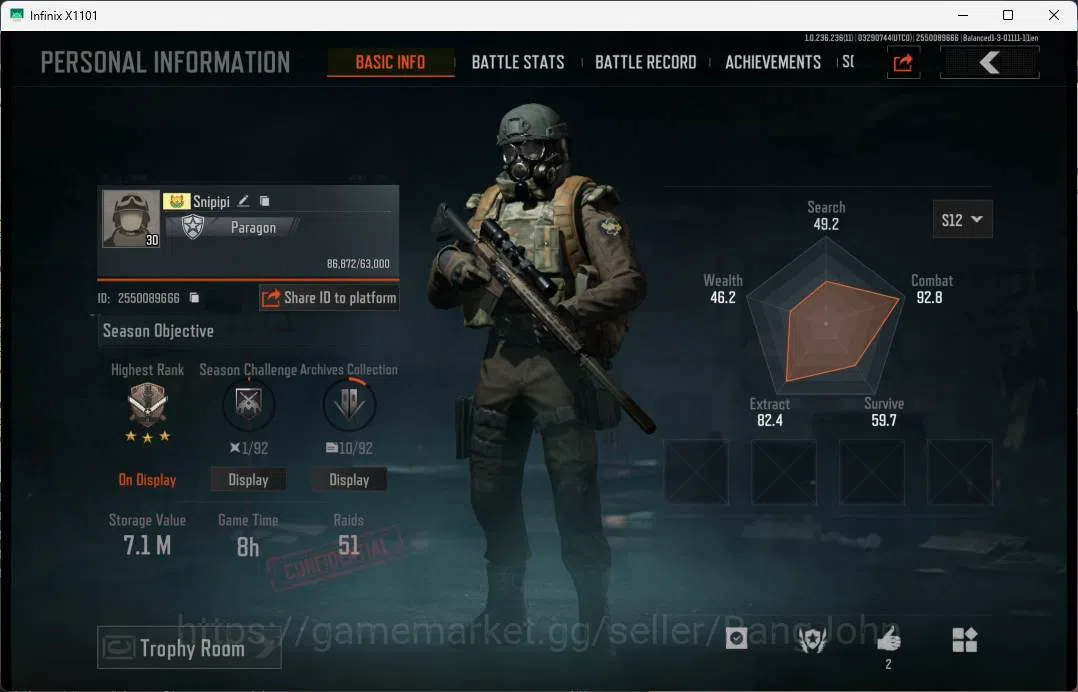 Arena Breakout Accounts High Value MOBILE | LVL 30 | SV 7,1 M| CV 4M|for Detail Check SS AB088B 1