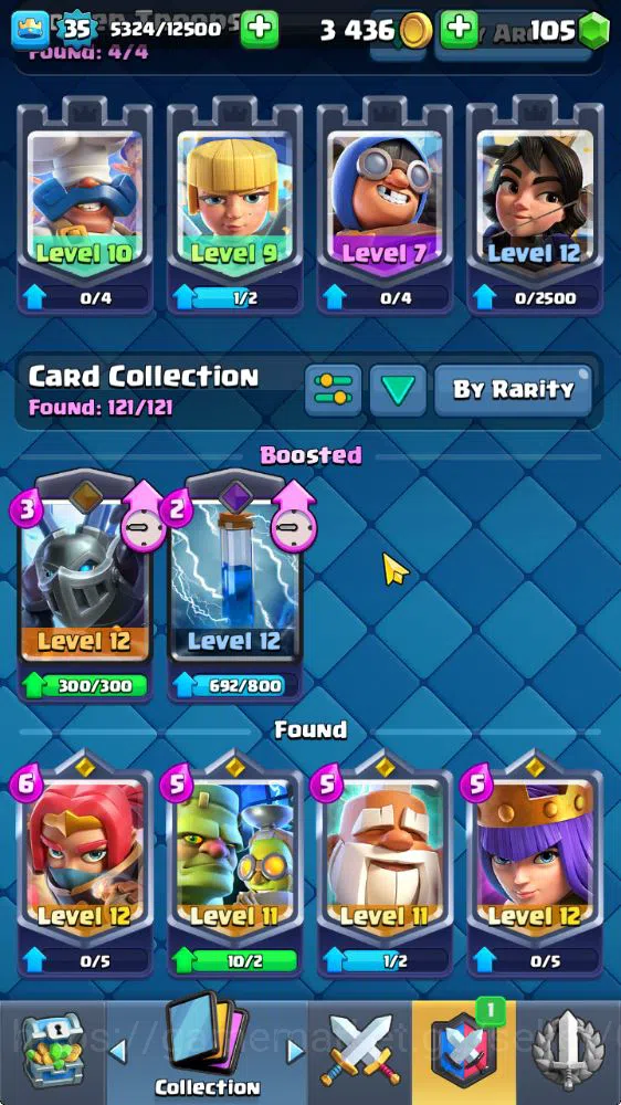 Clash Royale Accounts Midgame Lv 35|Trophy 7187|KTL 12|Limited Skin|Card 121|1 Hero 7 EVO 8 Champ 21 Legendary 33 Epic 30 11