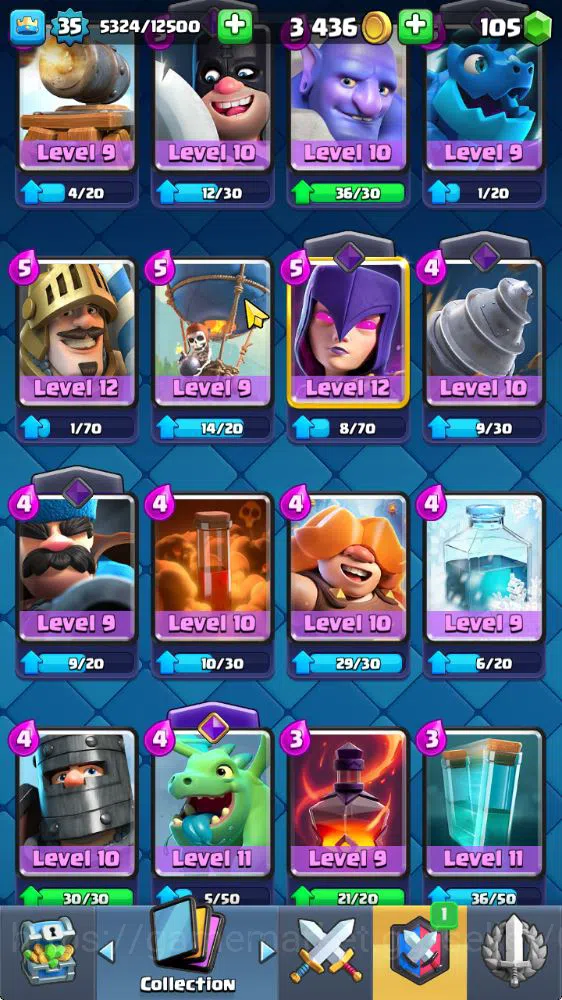 Clash Royale Accounts Midgame Lv 35|Trophy 7187|KTL 12|Limited Skin|Card 121|1 Hero 7 EVO 8 Champ 21 Legendary 33 Epic 30 14