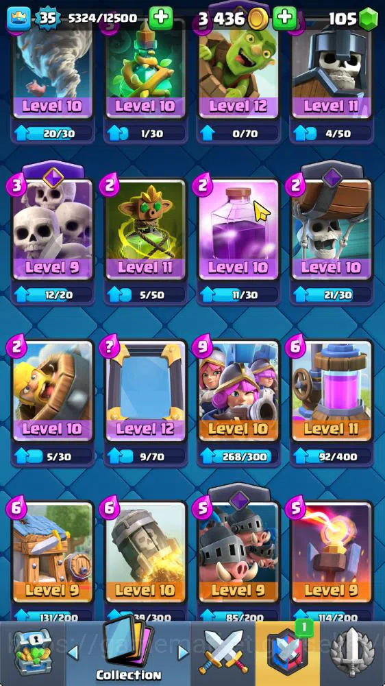 Clash Royale Accounts Midgame Lv 35|Trophy 7187|KTL 12|Limited Skin|Card 121|1 Hero 7 EVO 8 Champ 21 Legendary 33 Epic 30 15