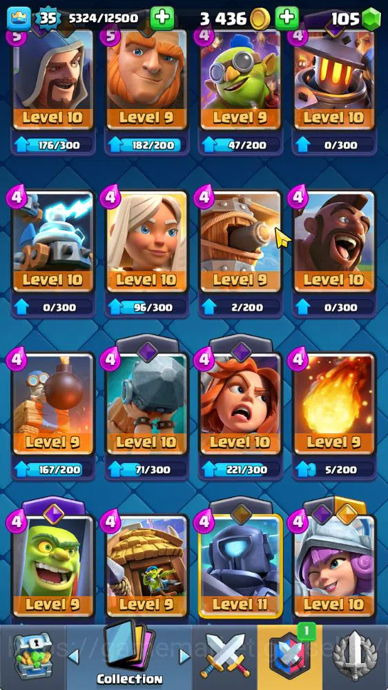 Clash Royale Accounts Midgame Lv 35|Trophy 7187|KTL 12|Limited Skin|Card 121|1 Hero 7 EVO 8 Champ 21 Legendary 33 Epic 30 16