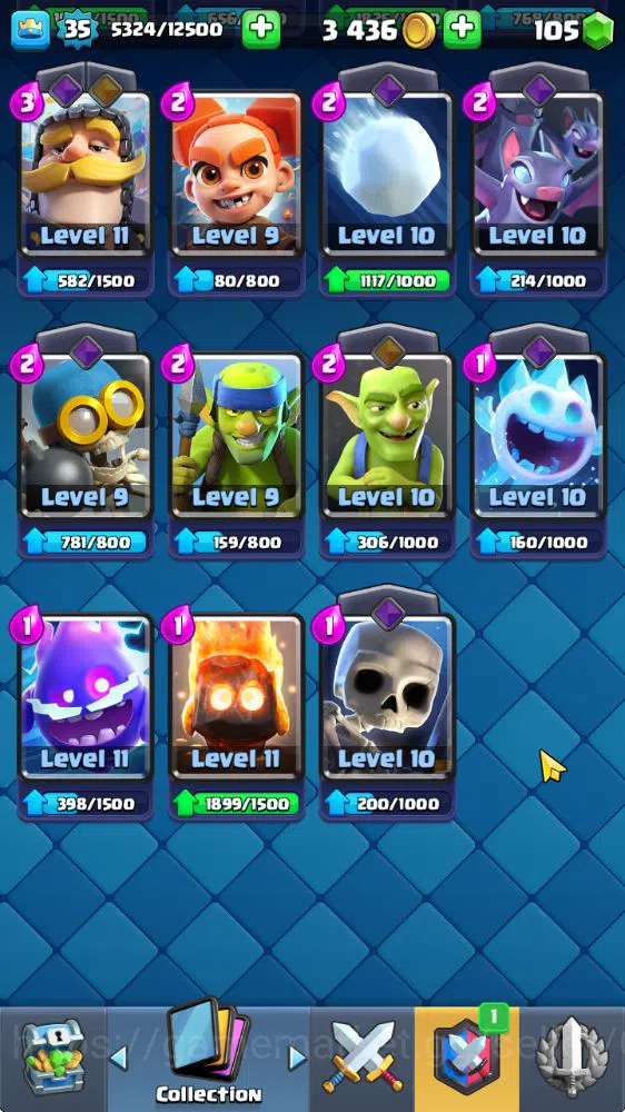 Clash Royale Accounts Midgame Lv 35|Trophy 7187|KTL 12|Limited Skin|Card 121|1 Hero 7 EVO 8 Champ 21 Legendary 33 Epic 30 19
