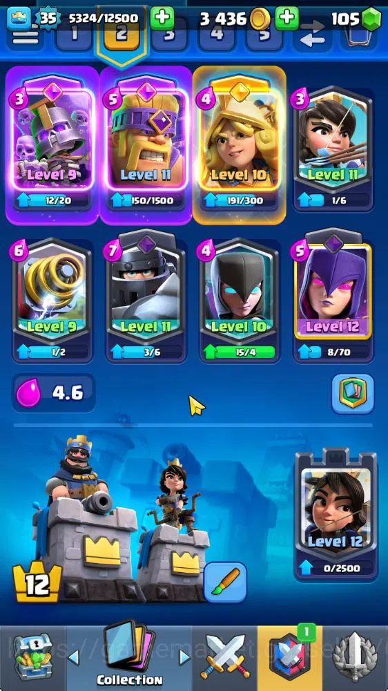 Clash Royale Accounts Midgame Lv 35|Trophy 7187|KTL 12|Limited Skin|Card 121|1 Hero 7 EVO 8 Champ 21 Legendary 33 Epic 30 4