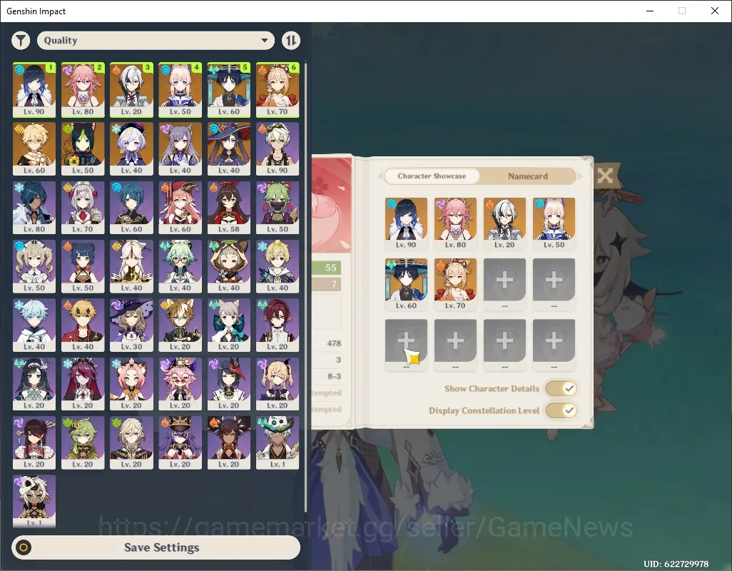 Genshin Impact Accounts Mid Game NA|AR 55|6 Limited + 2 (*5 Weapon)|Yelan+Signature,Arlecchino,Wanderer,Yoimiya,Yae 1