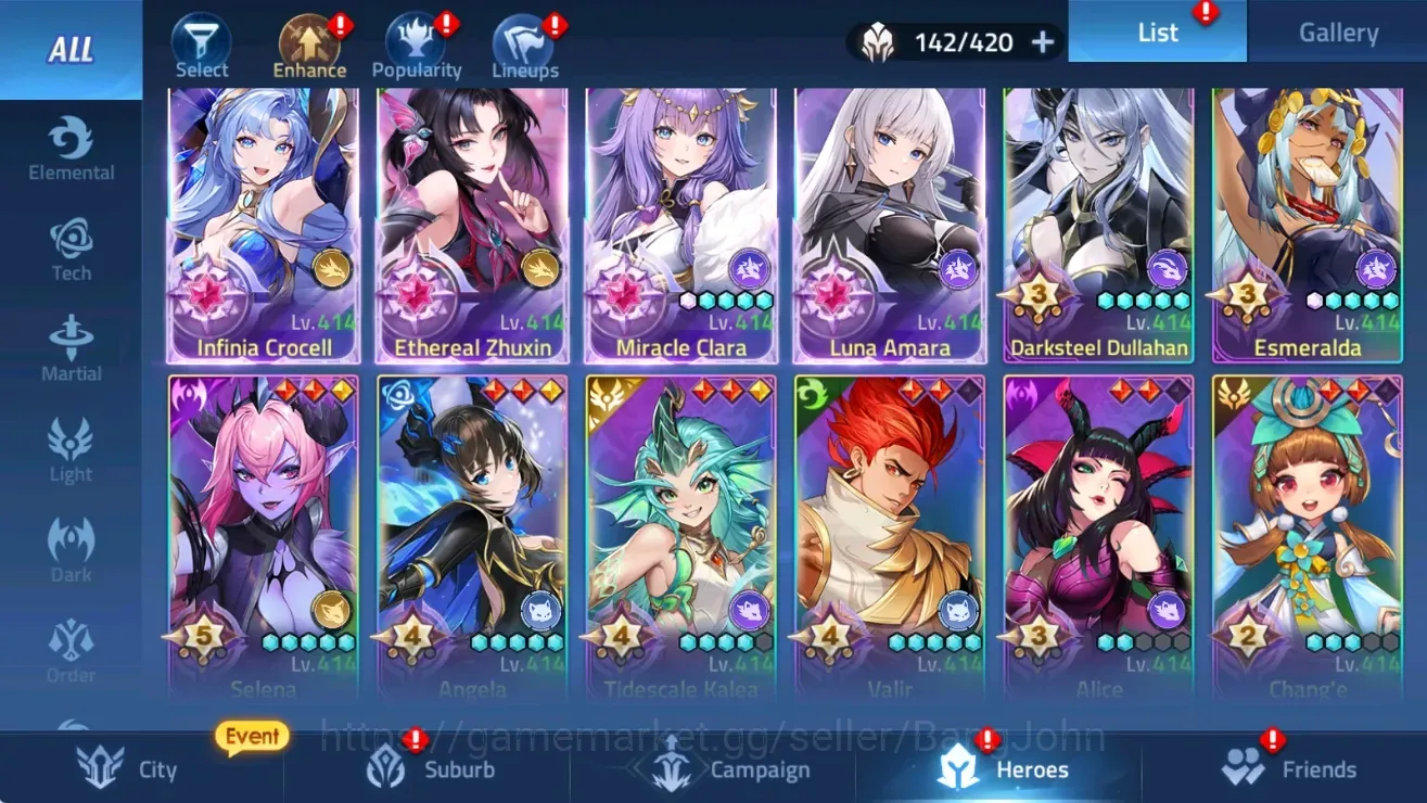 Mobile Legends: Adventure Accounts Global 706xx|Lv.157|283M Power|Camp 70-4|Vip 9|4 Nexus|29 Awakening|3 Epic|Check SS 1