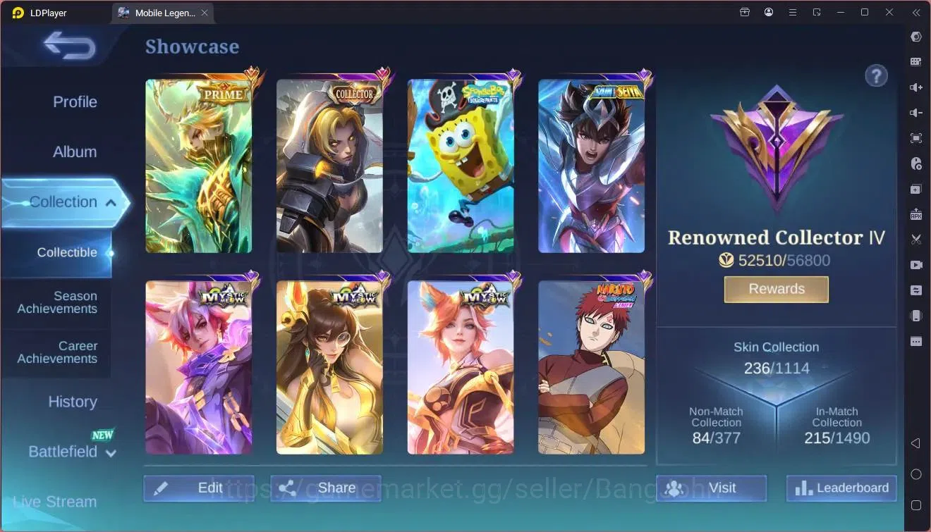 Mobile Legends: Bang Bang Accounts Global|Hero 132|Skin 236|Renowned|Prime Granger|CC image 2
