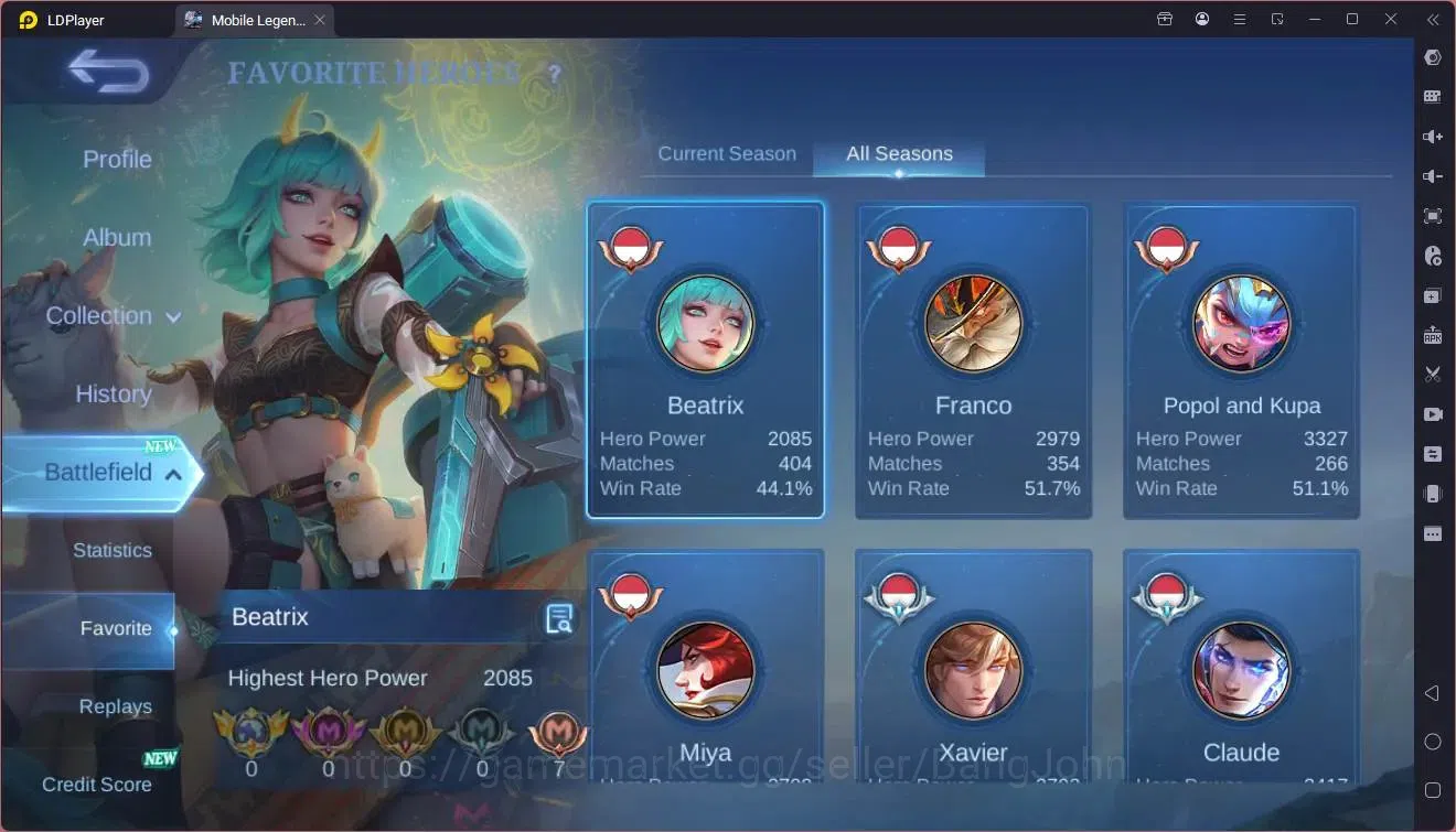 Mobile Legends: Bang Bang Accounts Global|Hero 132|Skin 236|Renowned|Prime Granger|CC image 4
