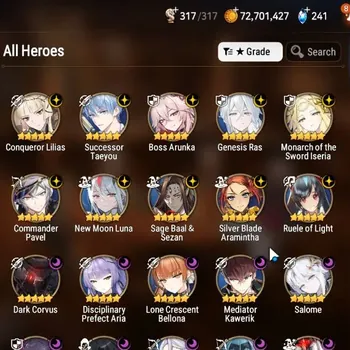 Epic Seven Accounts Others ASIA|Verif|22 ML(Salome,M Isera,BArunka,NM Luna,LCBellona,Zio)SF Sigret,Ivana,Estele,P
