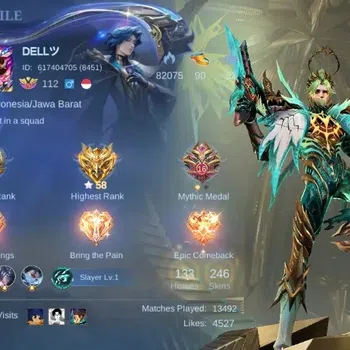Mobile Legends: Bang Bang Accounts Rare Skin Global|Skin 246|Renowned|KOF Karina,PRIME Granger,LBox Zilong,Lightborn