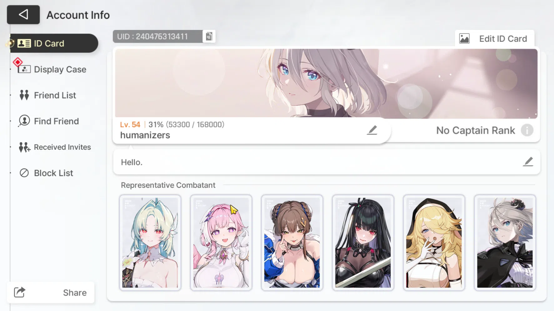 Chaos Zero Nightmare Accounts ASIA | Starter 6 Limit, Heidemarie E1, Diana, Yuki image 1