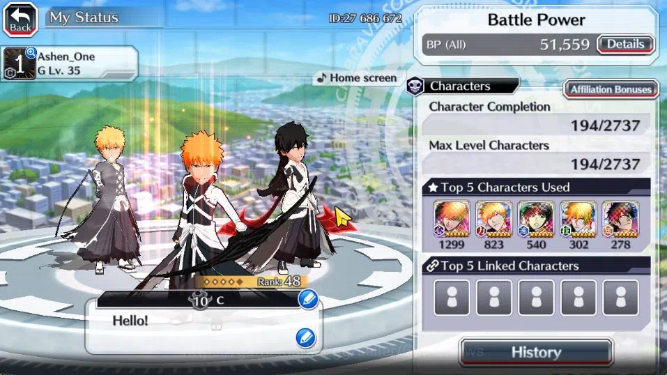 Bleach: Brave Souls Accounts [GLOBAL]6K Orbs+Fresh All Story|2 Ichigo Renewed,T image 3