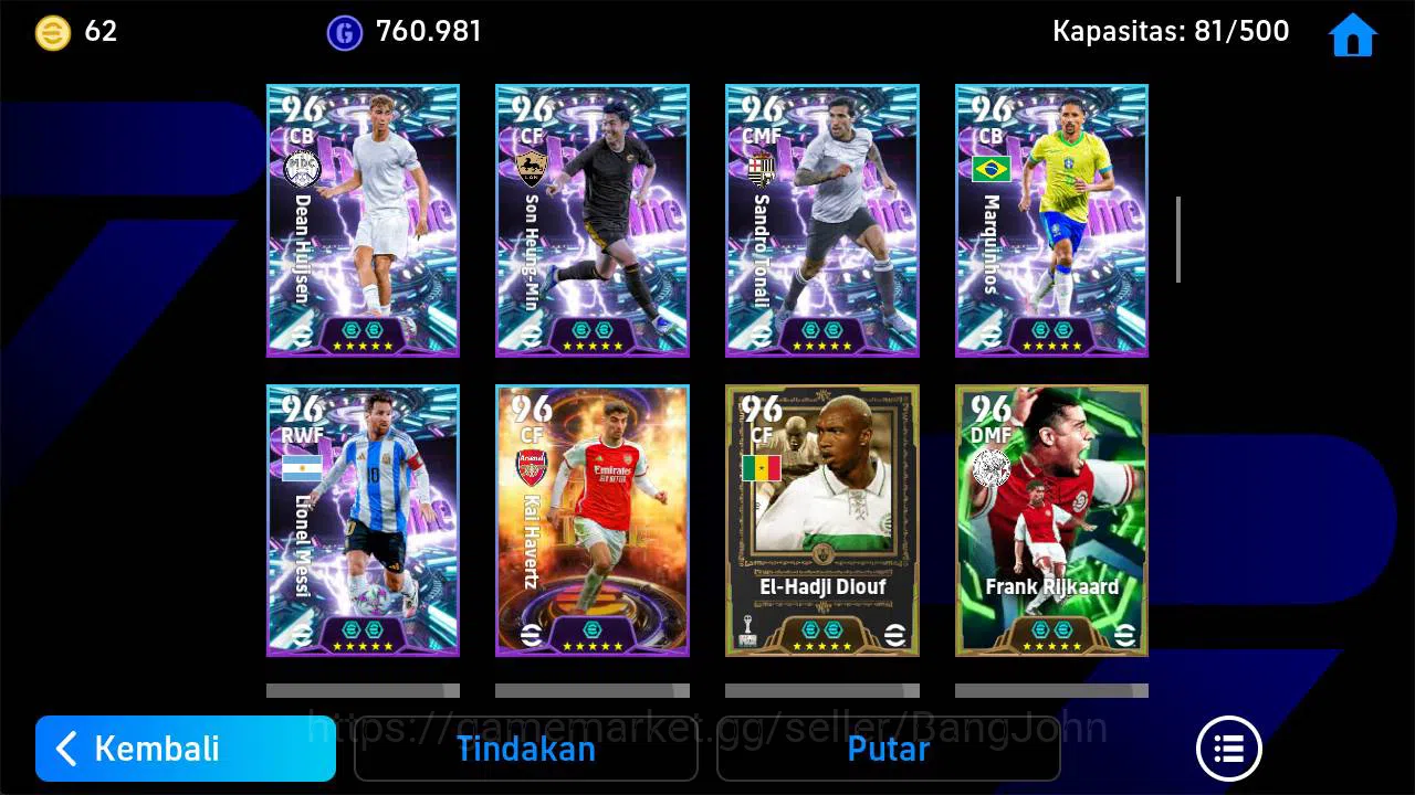 eFootball Accounts Others Power 3223|old acc Batistuta epic, Neymar brazil, rooney epic, forlan epic, thuram epic, rui costa 6