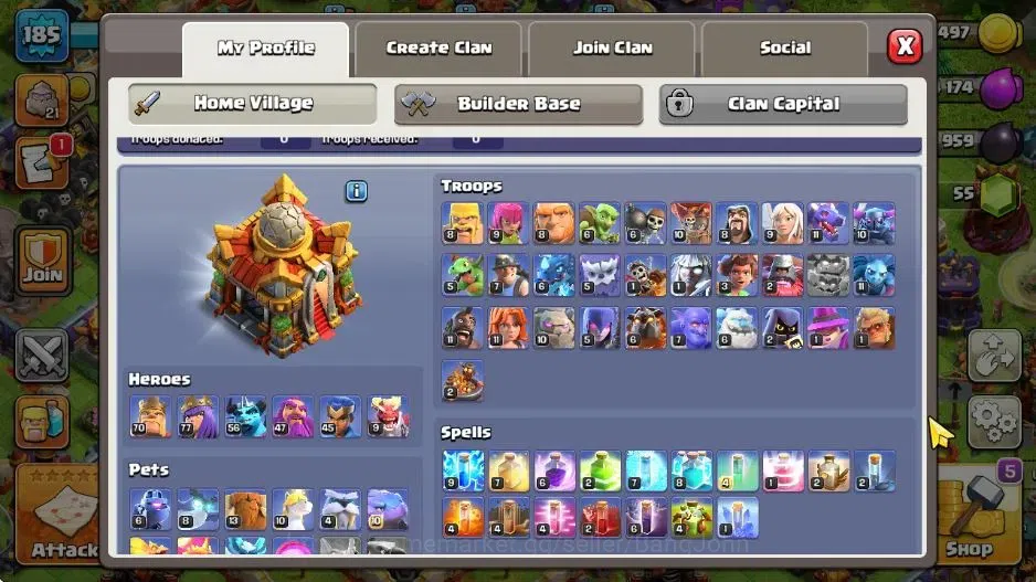 Clash of Clans Accounts Global | TH 16-BH 8|LVL 185|HH 10|BK 70,AQ 77,MP 5 image 17