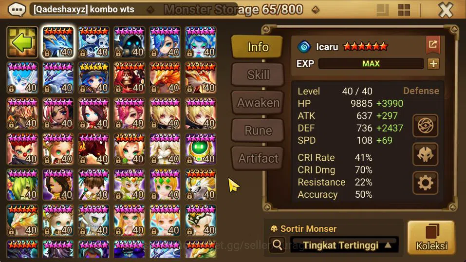 Summoners War: Sky Arena Accounts Mid-Game ASIA Lv 100|2 LD (Xiana,Yeonhong)| 45 NB5 Total(Nora,Bolverk,Oliver,Etc)+100 12