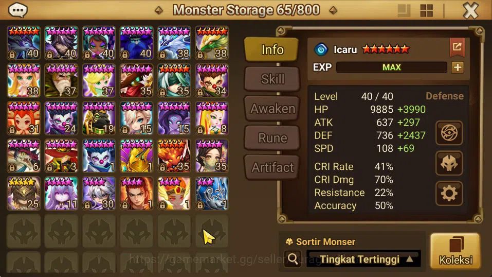 Summoners War: Sky Arena Accounts Mid-Game ASIA Lv 100|2 LD (Xiana,Yeonhong)| 45 NB5 Total(Nora,Bolverk,Oliver,Etc)+100 13