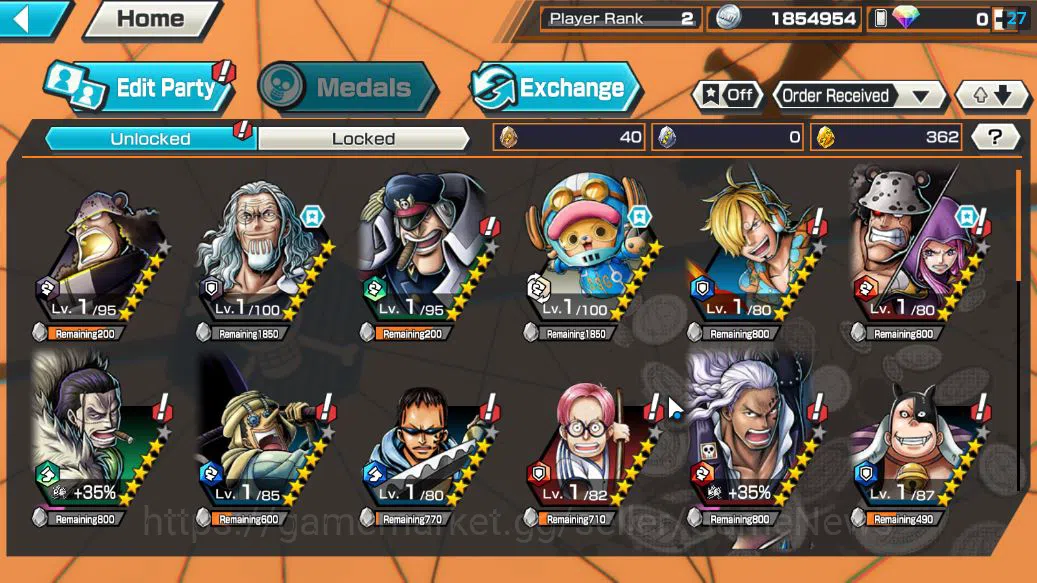 One Piece Bounty Rush Accounts Starter Global|4 EX|5Elders Saturn,Onigashima Zoro,PB Kuzan,[Borsalino]|Rank 4