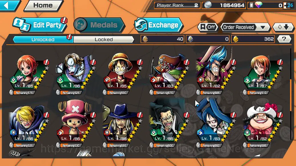 One Piece Bounty Rush Accounts Starter Global|4 EX|5Elders Saturn,Onigashima Zoro,PB Kuzan,[Borsalino]|Rank 5