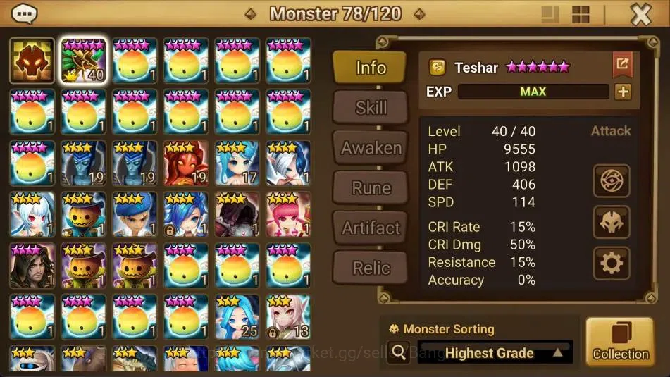 Summoners War: Sky Arena Accounts GLOBAL | NB 5 TESHAR,Starter Gacha 115 12Y+160 11Y image 2