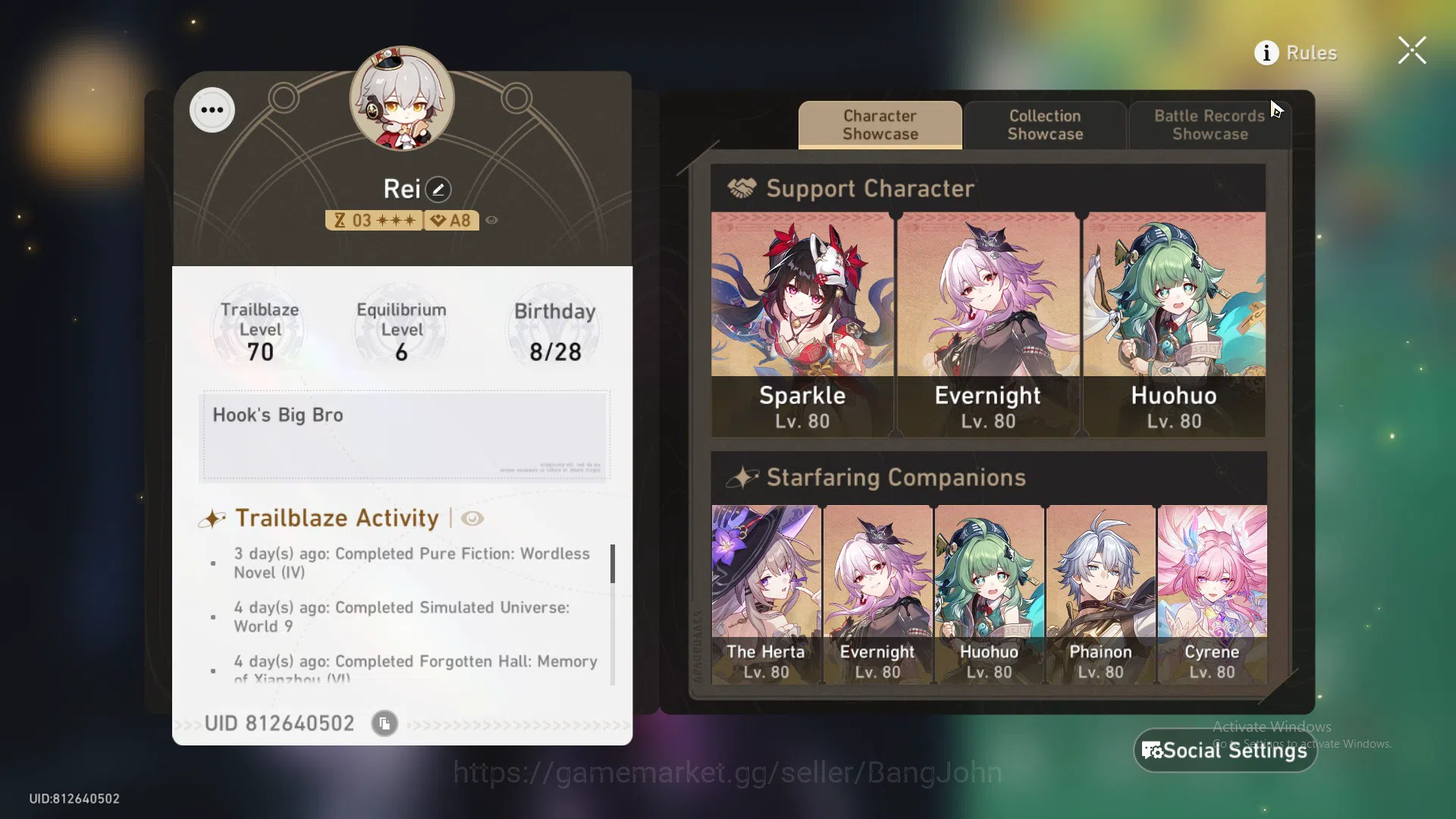 Honkai Star Rail Accounts ASIA | TL 70 | evernight, castorice, huohuo, the h image 2