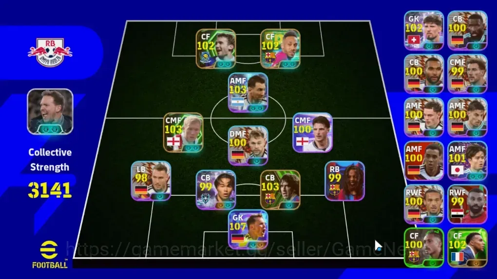 eFootball Accounts Legends & Iconic Players Android|Team Pack Germany|5 Show Time Manuel Neuer,Lionel Messi|4 Epic Carles 1