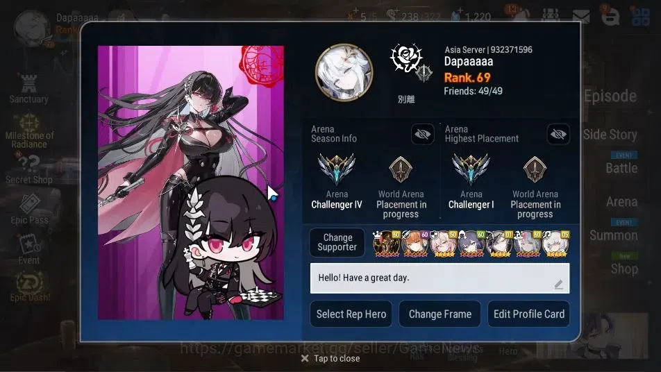 Epic Seven Accounts ASIA Verif|17 ML(Notos,LOTScales,Salome,BArunka,Ha image 2
