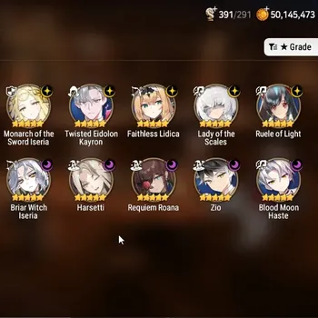 Epic Seven Accounts High-End GLOBAL UnVerif|New Era|13 ML(LoT Scales,BArunka,Zio,DP Aria,BW Iseria,MS Iseria Etc) Setuska