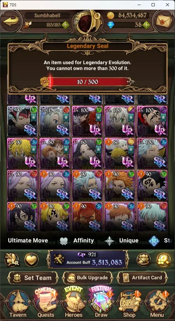 The Seven Deadly Sins: Grand Cross Accounts ASIA|3,5M CC|10 LS,38 Dm|6 LR+7 UR|Estarossa,Desir image 1
