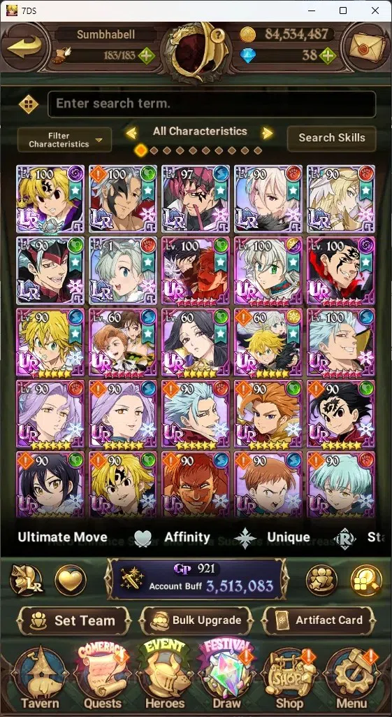 The Seven Deadly Sins: Grand Cross Accounts ASIA|3,5M CC|10 LS,38 Dm|6 LR+7 UR|Estarossa,Desir image 2