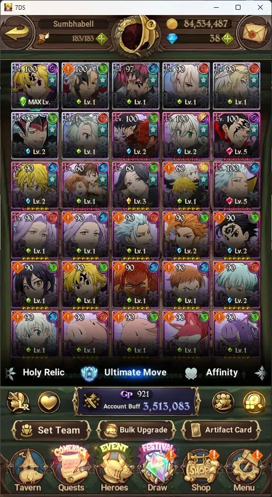 The Seven Deadly Sins: Grand Cross Accounts ASIA|3,5M CC|10 LS,38 Dm|6 LR+7 UR|Estarossa,Desir image 3