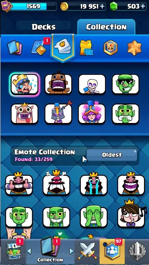 Clash Royale Accounts Lvl 43|Trophy 9853|KTL 15|Limited Skin|Card 121/12 image 11