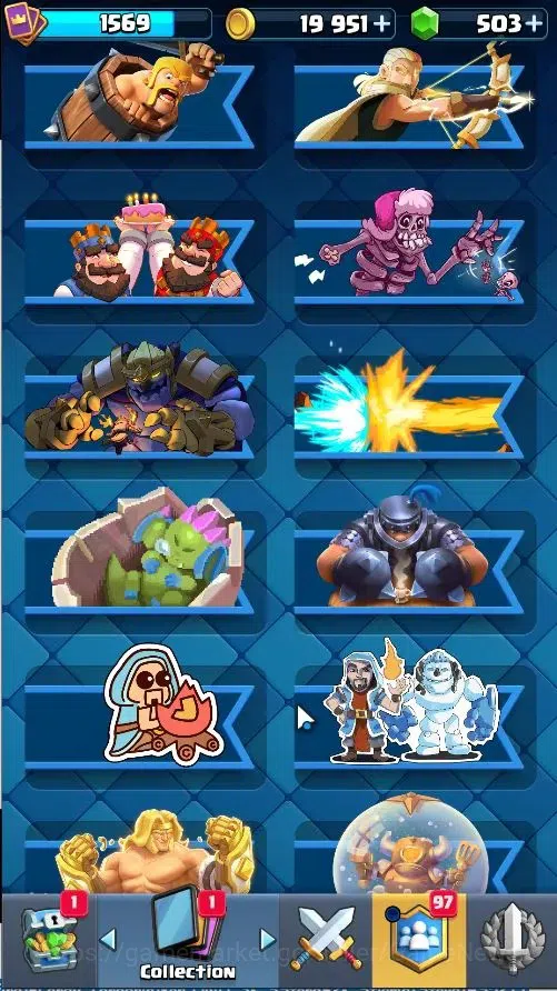 Clash Royale Accounts Lvl 43|Trophy 9853|KTL 15|Limited Skin|Card 121/12 image 14