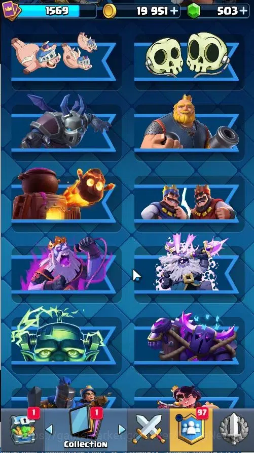 Clash Royale Accounts Lvl 43|Trophy 9853|KTL 15|Limited Skin|Card 121/12 image 16