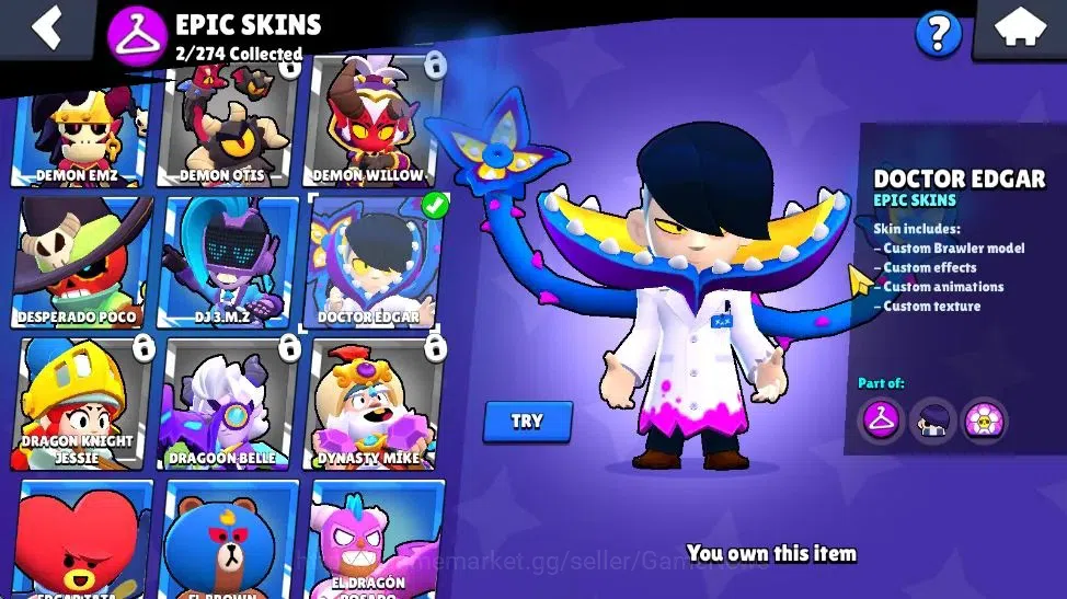 Brawl Stars Accounts 1353 Trophy| 23 Brawler 3 Max Lvl [Edgar,EMZ,Starr image 12