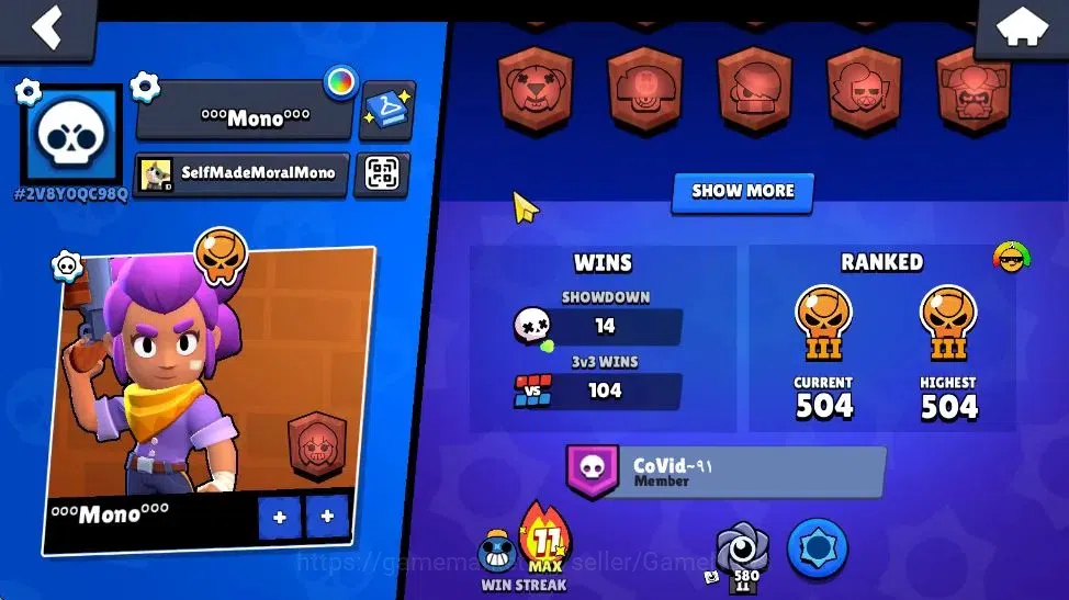 Brawl Stars Accounts 1353 Trophy| 23 Brawler 3 Max Lvl [Edgar,EMZ,Starr image 3