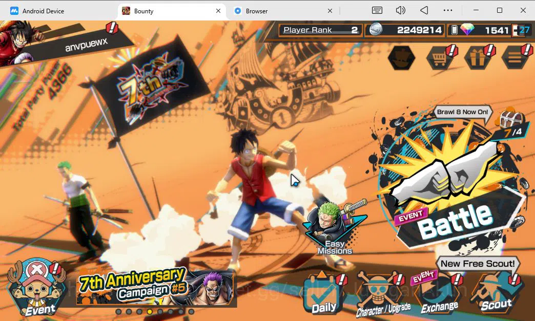 Global / Android| 5 EX META + 1,5K RD|Oniga Oiran,Okuchi Yamato,BP Kuzan,Trafalgar Law,F Zephyr|Rank 2|Bandai|Check SS(OPBR1704) One Piece Bounty Rush Mid-Tier Global / Android| 5 EX META + 1,5K RD|Oniga Oiran, image 1