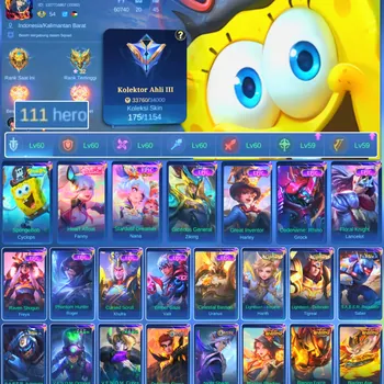 Mobile Legends: Bang Bang Accounts Others HERO 111 SKIN 175 | EMBLEM GOOD|CYPLOPS SPOBENGEBOB| EPIC HERLEY| EPIC ROGER
